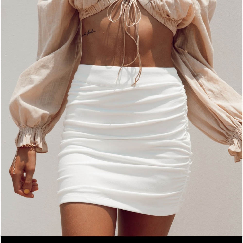 Princess Polly white mini skirt